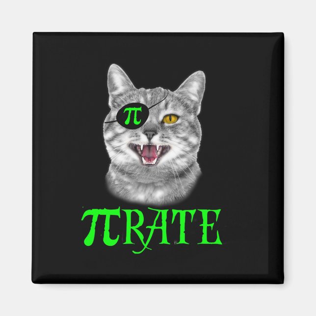 Funny Pi Day Math Science Cat Pirat Färg Magnet (Framsidan)