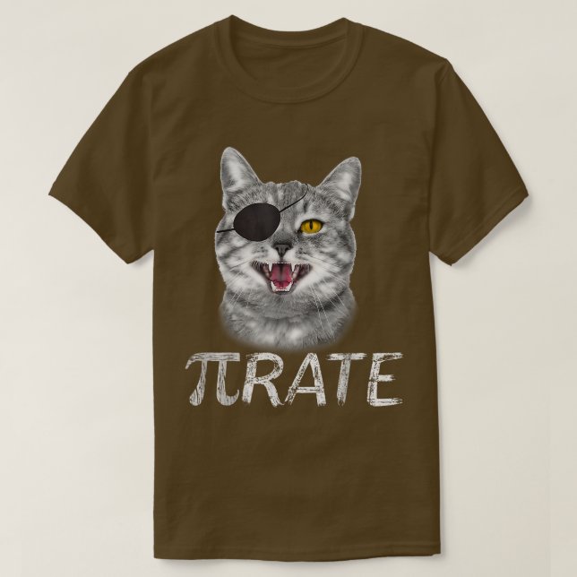 Funny Pi Day Math Science Cat Pirate718 T Shirt (Design framsida)