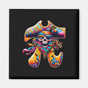Funny Pi Day Pirat Pi Symbol Math Colorful Mathem Magnet