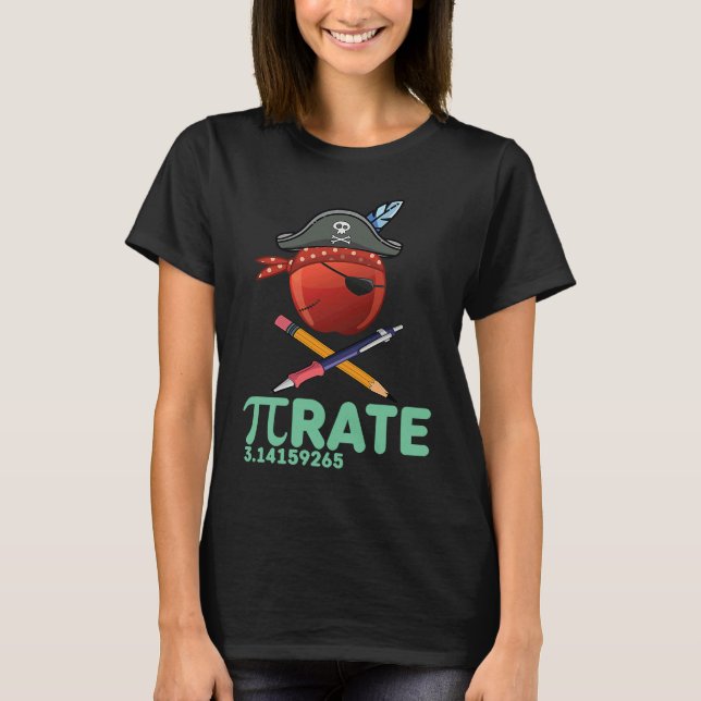 Funny Pi Day Pirate Apple Costume Math Teacher Boy T Shirt (Framsida)