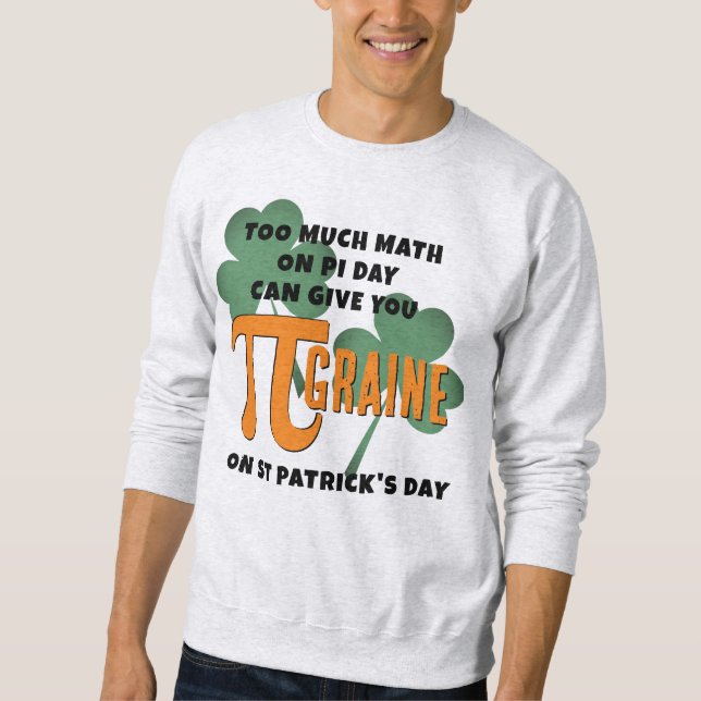 Funny Pi Day St patrick's day Math Lång Ärmad Tröja (Framsida)