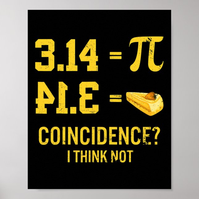 Funny Pi Equals Paj Coinciy I Tänka Not Math P Poster (Framsidan)