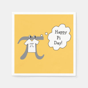 Funny Pi Guy - Lycklig Pi Day Papper Napkins Pappersservett