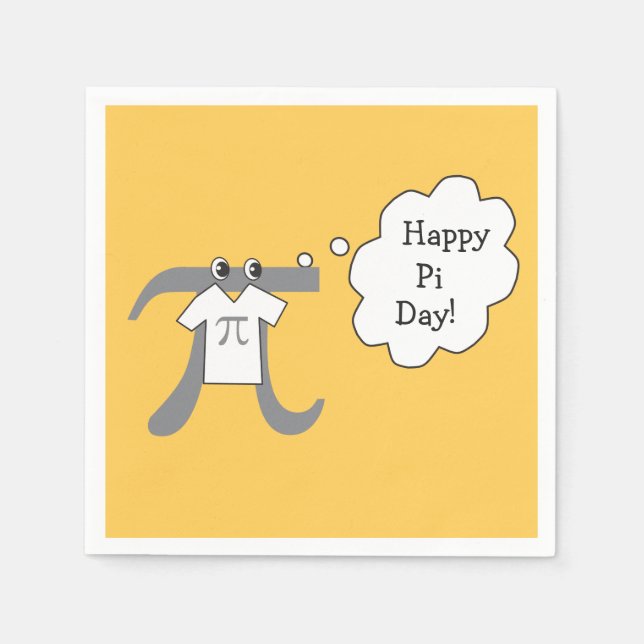 Funny Pi Guy - Lycklig Pi Day Papper Napkins Pappersservett (Framsidan)