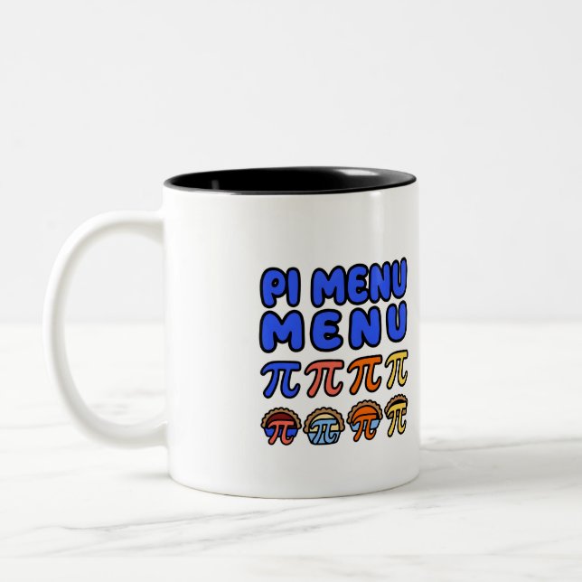 Funny Pi Menu Coffee Mug – Math Lover Gift Två-Tonad Mugg (Vänster)
