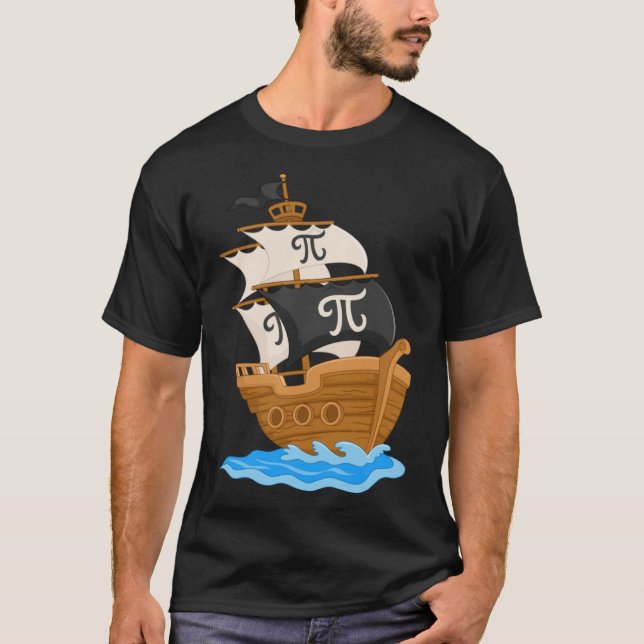 Funny Pi-rate Frakt Lycklig Pi Day Math Älskare Ge T Shirt (Framsida)