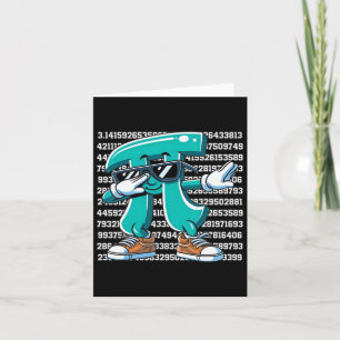 Funny Pi Symbol Dabbing Kids Boys Youth Math Teach Kort