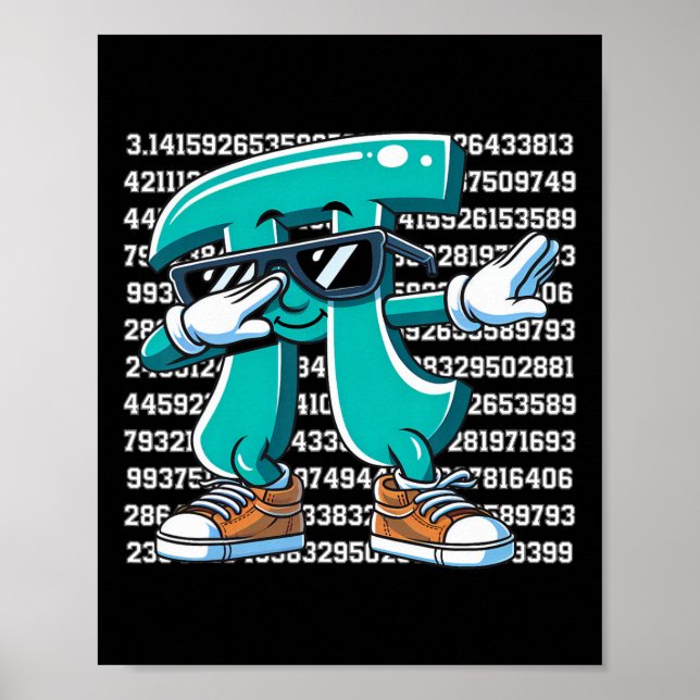 Funny Pi Symbol Dabbing Kids Boys Youth Math Teach Poster (Framsidan)