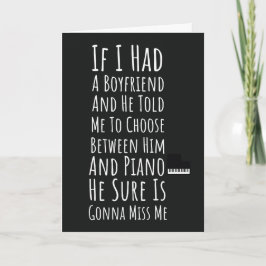 Funny Pianist Cards For Women Her Girls Humor Kort