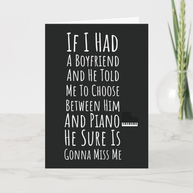 Funny Pianist Cards For Women Her Girls Humor Kort (Framsida)