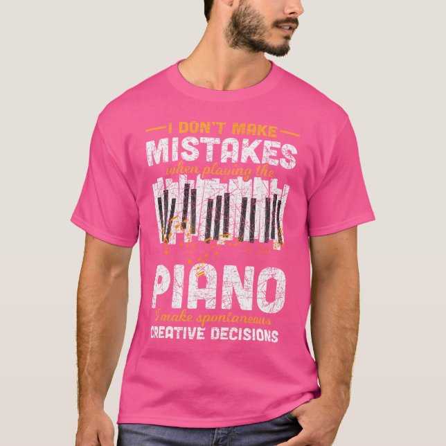 Funny Pianist Gift Musician Piano Keys Music Notes T Shirt (Framsida)