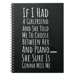 Funny Pianist Gifts For Men Piano Player Teen Boys Anteckningsbok