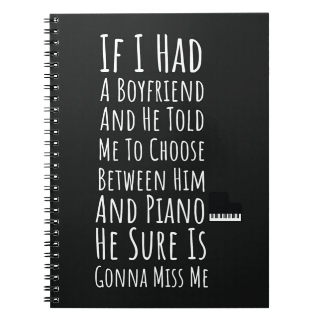 Funny Pianist Gifts For Women Piano Player Lover Anteckningsbok (Framsidan)