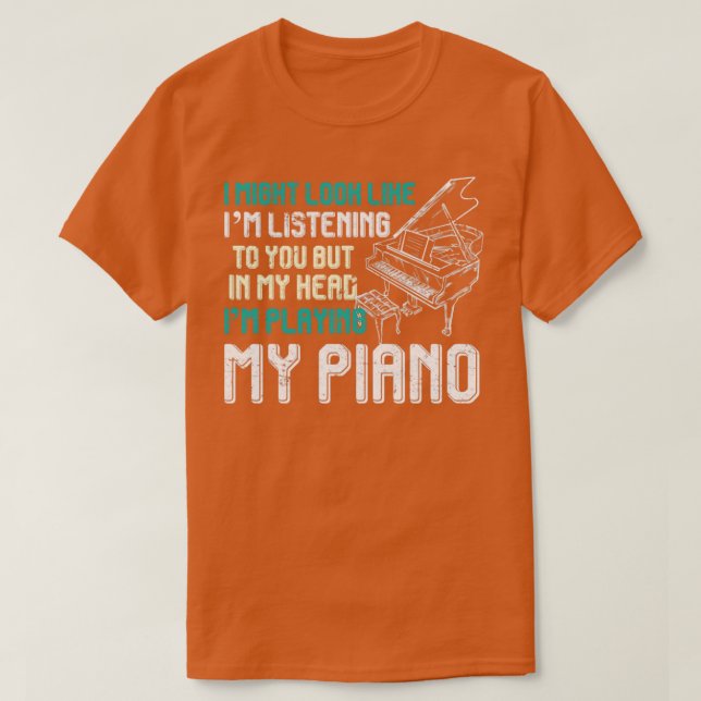 Funny Piano Älskare Orchestra Music Pianist T Shirt (Design framsida)