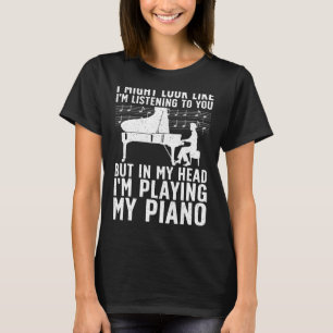 Funny Piano Art För manar Women Music Tangentbord T Shirt