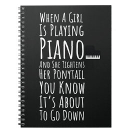 Funny Piano Gifts For Her Pianist Player Girls Anteckningsbok
