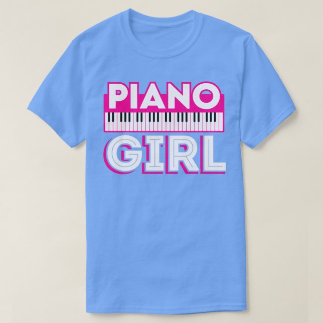 Funny Piano Girl Player Pianist Musician T Shirt (Design framsida)