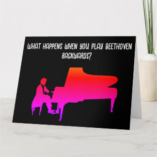 Funny Piano Joke Birthday Card Kort