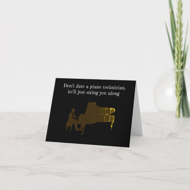 Funny Piano Joke Birthday Card Kort (Framsida)