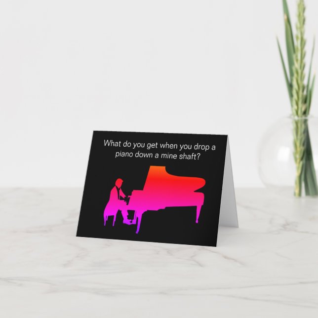 Funny Piano Joke Birthday Card Kort (Framsida)
