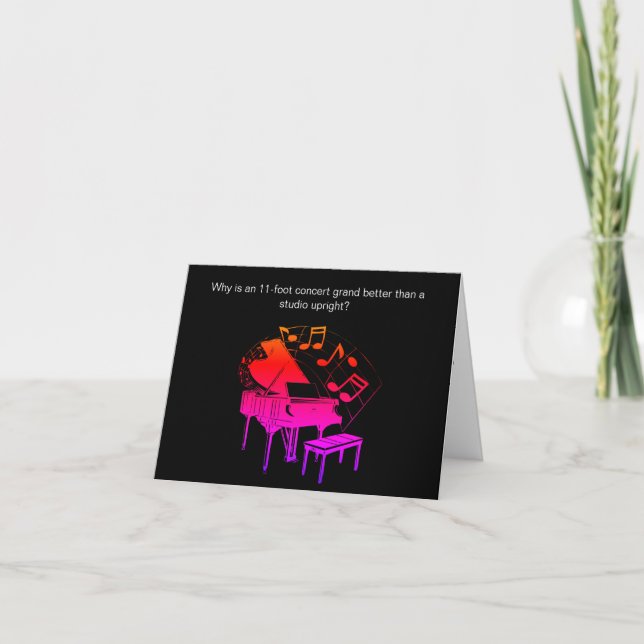 Funny Piano Joke Birthday Card Kort (Framsida)