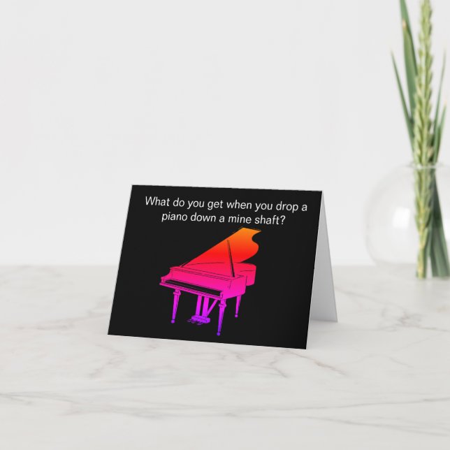 Funny Piano Joke Birthday Card Kort (Framsida)