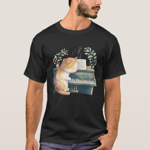 Funny Piano Music Cat Manar Women Kids Cat Piano L T Shirt