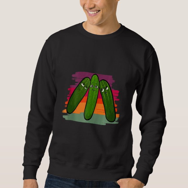 Funny Pickle Ansikte Lång Ärmad Tröja (Framsida)