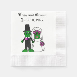 Funny Pickle Bride and Groom Bröllop Tecknad Pappersservett