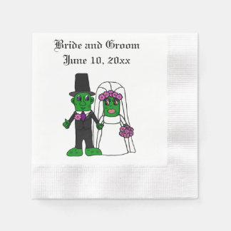 Funny Pickle Bride and Groom Bröllop Tecknad Pappersservett