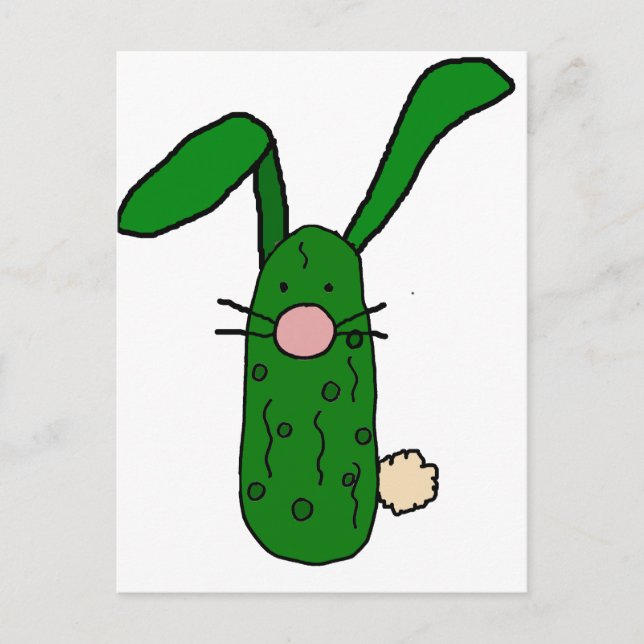 Funny Pickle Bunny Rabbit Art Vykort (Framsida)