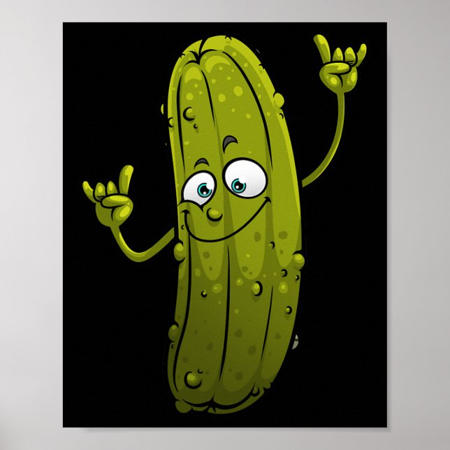 Funny Pickle Designer För manar Women Cucumber Dan Poster (Framsidan)