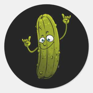 Funny Pickle Designer För manar Women Cucumber Dan Runt Klistermärke