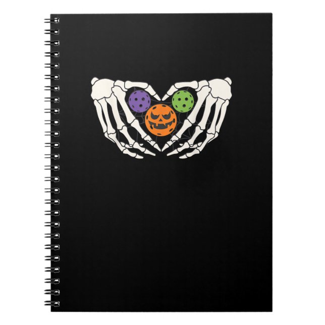 Funny Pickle Halloween Skeleton Händer Heart Pumpk Anteckningsbok (Framsidan)