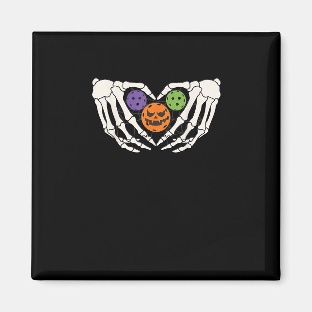 Funny Pickle Halloween Skeleton Händer Heart Pumpk Magnet (Framsidan)