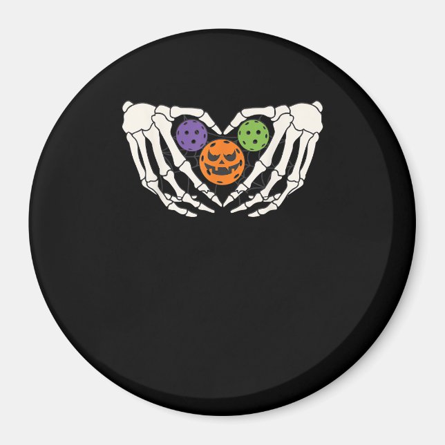 Funny Pickle Halloween Skeleton Händer Heart Pumpk Magnet (Framsidan)