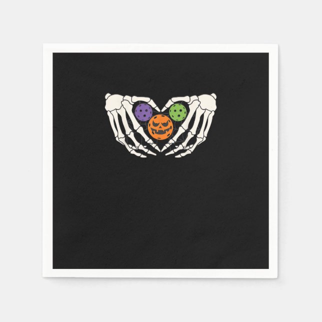 Funny Pickle Halloween Skeleton Händer Heart Pumpk Pappersservett (Framsidan)