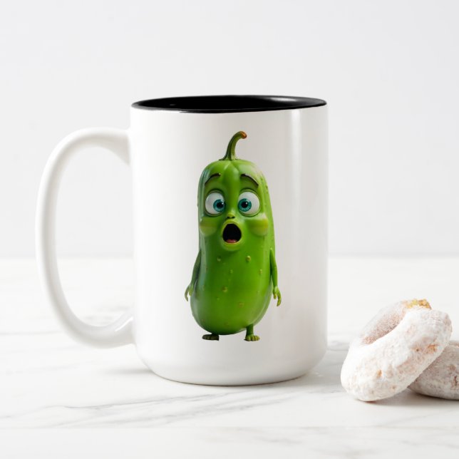 Funny Pickle Mug Två-Tonad Mugg (Med munk)