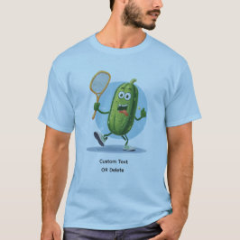 Funny Pickle Playing Pickleball Custom Text T Shirt