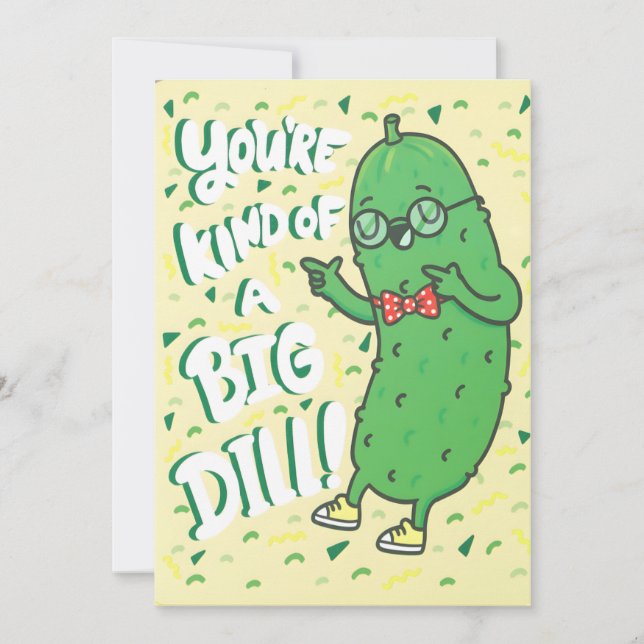 Funny Pickle Pun You’re Kind Of A Big Dill Cartoon Tack Kort (Framsida)