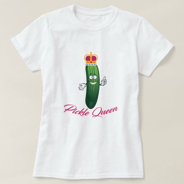Funny Pickle Queen Dill med den funny Humor Distre T Shirt (Design framsida)