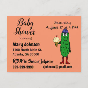 Funny Pickle som äter isglass Baby Shower Inbjudan Vykort