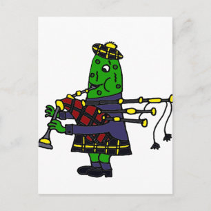 Funny Pickle-uppspelning av säckpipor Original Vykort