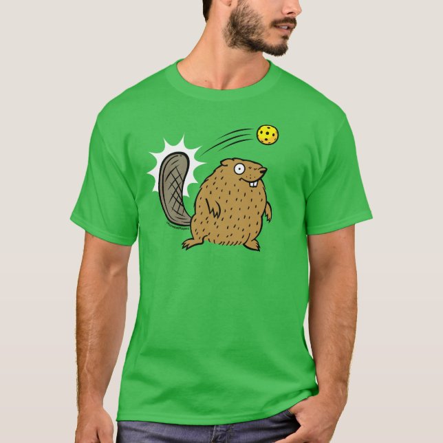 Funny Pickleball Beaver Dink T-shirt (Framsida)