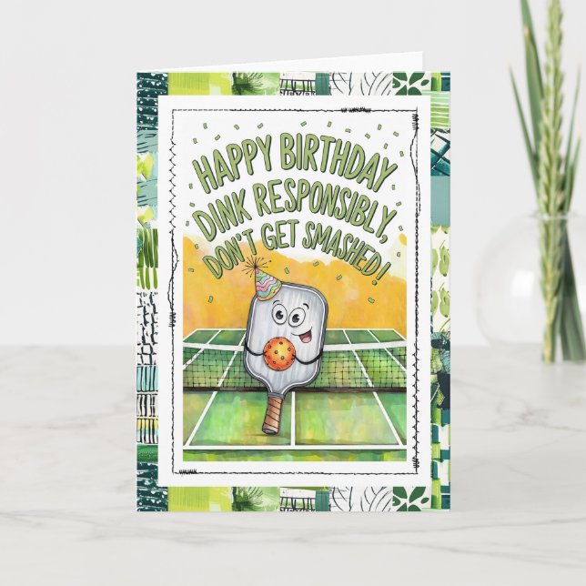 Funny Pickleball Birthday Card  Kort (Framsida)