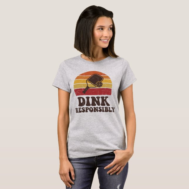 Funny Pickleball Dink Paddle Player T Shirt (Hel framsida)