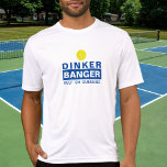 Funny Pickleball Dinker eller Banger Behålla Em Gu T Shirt<br><div class="desc">Lustigt pickleball-skjorta som lyder Dinker Banger,  Behålla Em Guessing. Gör en perfekt till pickleball-entusiasten - underbar för turneringar - eftersom det behållor dina motståndare som gissar.</div>