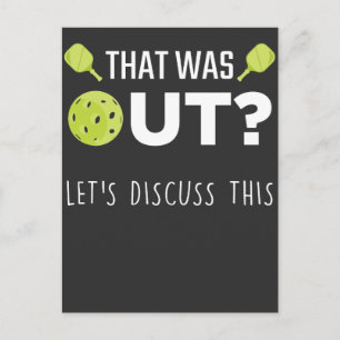 Funny Pickleball Discuss Joke Racquet Sportsman Vykort