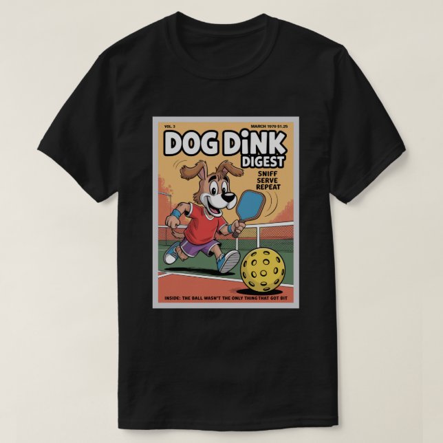 Funny Pickleball Dog Dink Digest Poster T Shirt (Design framsida)