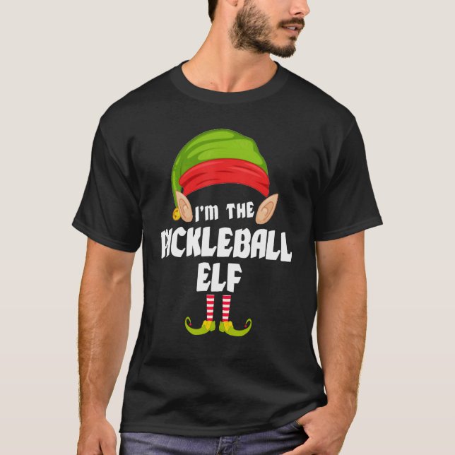 Funny Pickleball Elf Matching Family Group PJ Chri T Shirt (Framsida)
